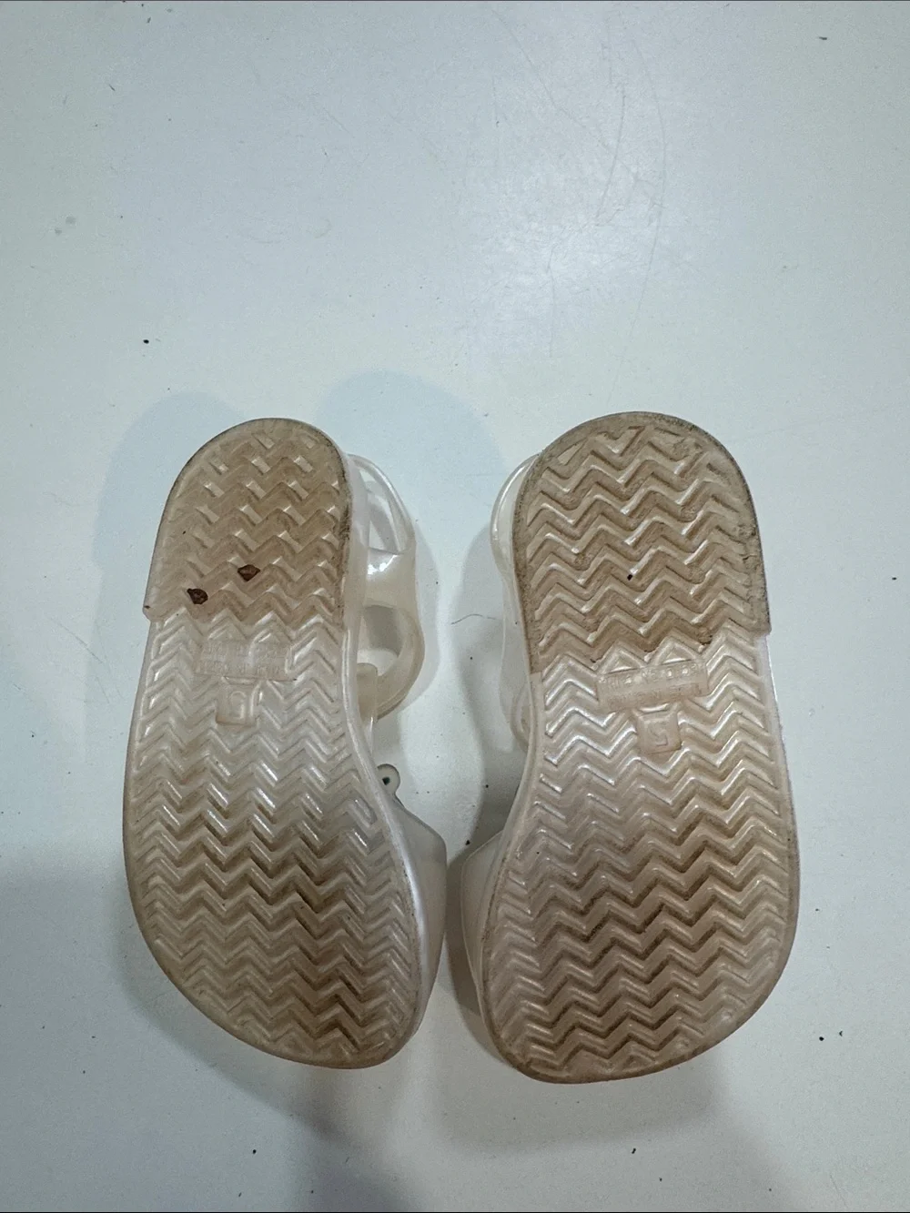 Clear Kids Jelly Sandals with Red Ladybug Accent
